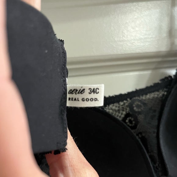 NWT AERIE REAL POWER WIRELESS PUSH UP JOY LACE BRA 34C - Picture 7 of 8